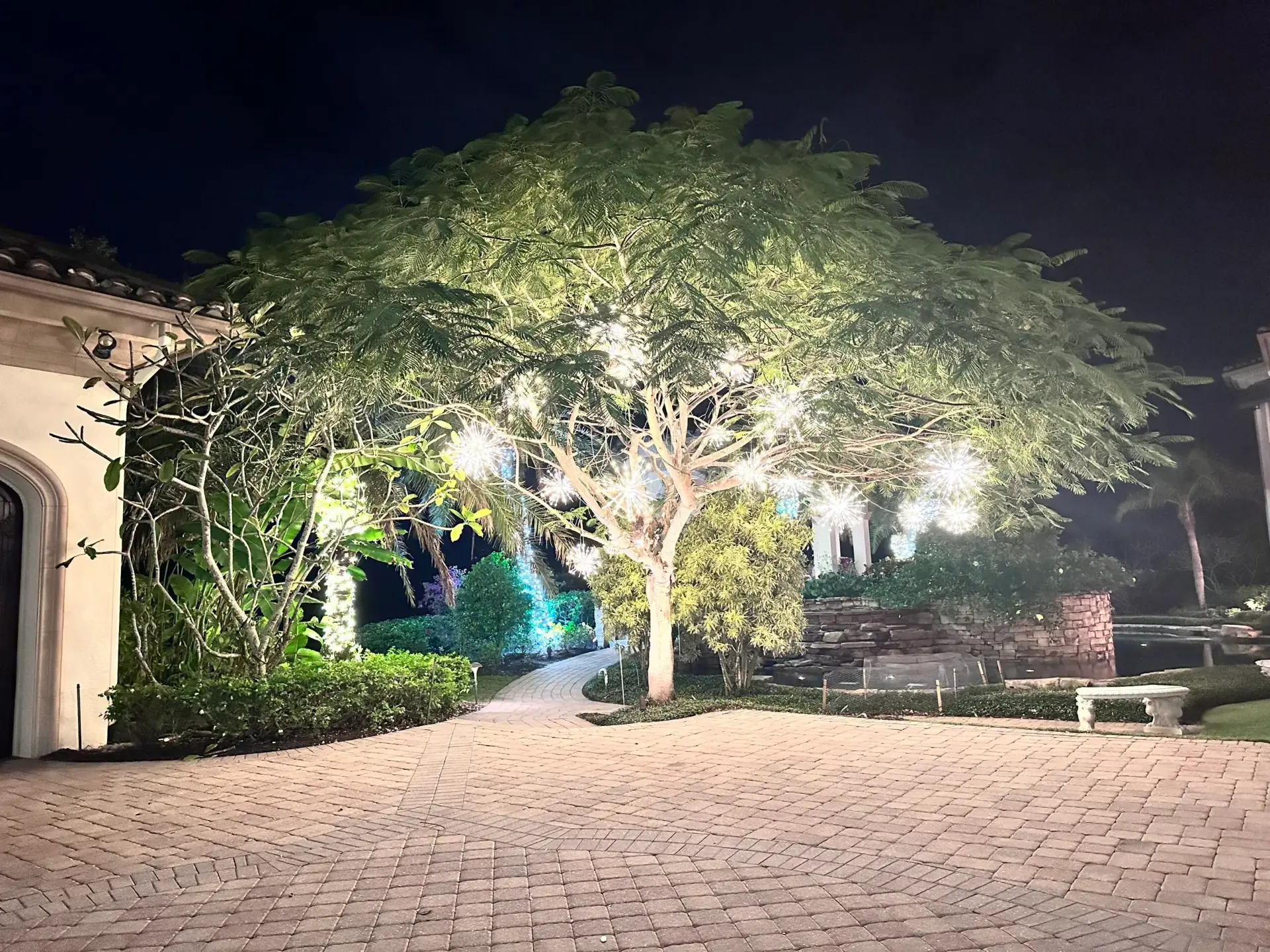 Professional Christmas lighting walkway